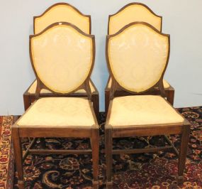 Set of Four Upholstered Shield Back Side Chairs