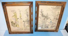 Two Prints of Oriental Maidens