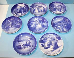 Set of Eight Blue and White 7