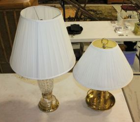 Brass Table Lamp and Crystal Lamp