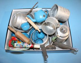 Bot Lot of Children's Enamel and Aluminum Dishes