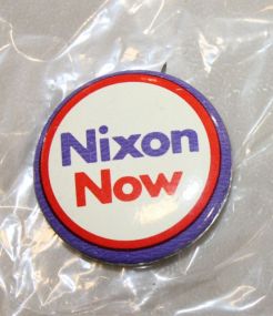 1960s Nixon Now Campaign Button