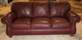 Faux Leather Three Cushion Sofa 79