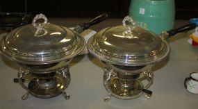 Two Vintage Chaffing Dishes on Stands 13