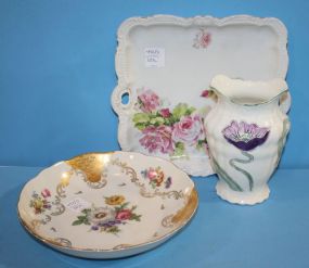 Royal Porcelain Vase, Hand Painted Portugal Bowl, and German Bavarian Tray