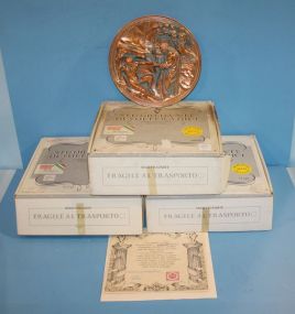 Three Limited Edition 1989 Italian Plaques from the Gates of Paradise Court. Purchased from Bradford Exchange, each has COA 