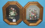 Small Pair of Octagon Shaped Floral Prints 7