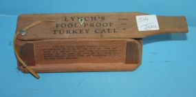 1965 Model No. 101 Lynch's Fool Proof Turkey Call