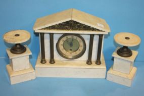 3 pc Marble Clock Set Made in France, 10