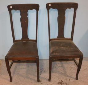 2 Oak T-Back Chairs 38