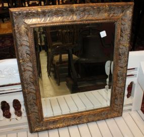 Gold and Brown Accented Beveled Mirror 22
