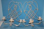 Pair of Decorative White Iron Sconces 14