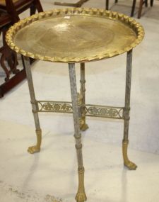 Decorative Brass Table with Paw Feet Needs soldering on arm of leg, 24