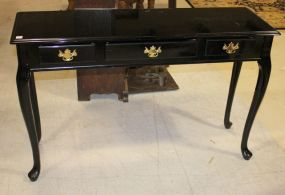 Black Lacquer Queen Ann Style Console 48