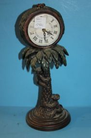 Decorative Palm Tree with Monkey Clock 12