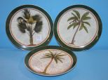 Three Decorative Plates with Palm Trees Plates 8