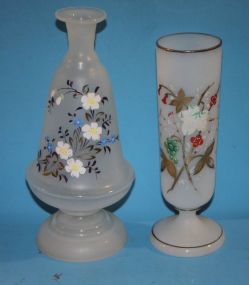 Two Handpainted Bristol Glass Vases 8