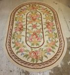 Oval Floral Wood Hook Rug 63