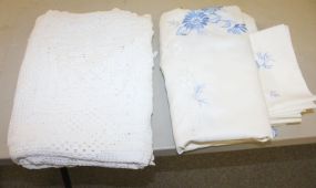 Table Cloth, Crochet Cloth, and 12 Matching Napkins