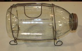 Reproduction Glass and Metal Minnow Trap
