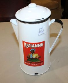 Reproduction Metal Coffee Pot, Luzianne Coffee