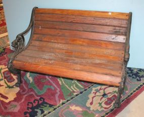Dragon Head Cast Iron Claw foot Bench with Curved Wood Seat and Back
