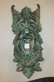 Reproduction Large Cast Iron Old Man Winter Door Knocker