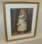 Flowers and a Letter Framed Print 0f Girl