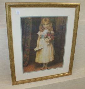 Flowers and a Letter Framed Print 0f Girl