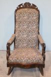 19th Century Walnut Lady's Rocker with Swan Roll Arms 23