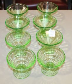 Eight (3 & 5) Depression Glass Sherbet Glasses