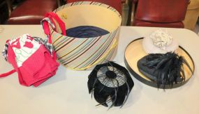 Box of Vintage Hats and Apron