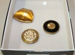 Vintage Compacts, Vintage Elgin American, Tri Fold Gold Decorated, Richard Hudnut