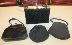 Four Vintage Black Purses