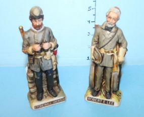 Two American Porcelain McCormick Decanters Stonewall Jackson and Robert E. Lee 6