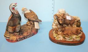Two Whiskey Decanters Cyrus Noble Original 1978 porcelain Bighorn sheep and lamb 7
