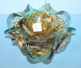 Heavy Art Glass Fluted Bowl 7