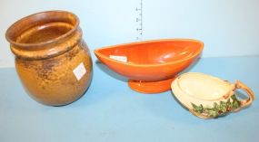 McCoy Pottery Pitcher, Brown McCoy Vase Orange Glazed McCoy Vase early 60's