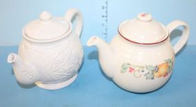 Corelle Stoneware Teapot and White Teapot