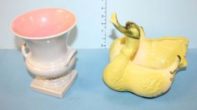 Red Wing Pottery Urn Shaped Vase and Hull Pottery Swan Vase