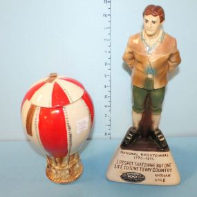 National Bicentennial Nathan Hale Decanter and 1969 Paul Lum Balloon Decanter