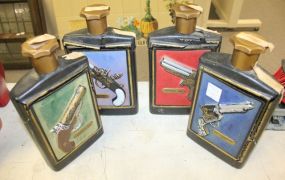 Set of Four Gun Decanters Derringer, Colt peacemaker, pepper box, over and under flintlock 5