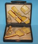 Celluloid Dresser Set in Traveling Case