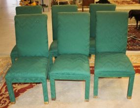 6 Green High Back Dining Chairs 41