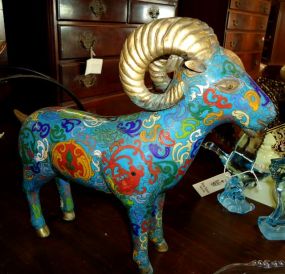 Chinese Cloisonne Figure of Ram