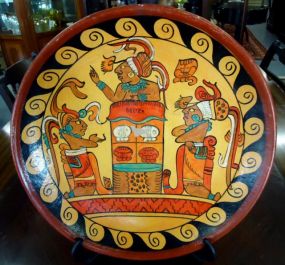 Redware Mayan Style Charger