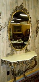 Early 20th Century Gilt Console & Mirror