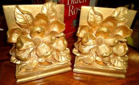 Pair of Magnolia Blossom Bookends