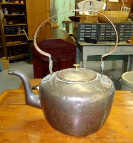 Early Copper Kettle with Gooseneck Spout