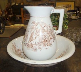 Transfer Ware Pitcher & Bowl